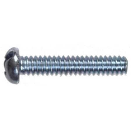 Hillman #6-32 x 1/2 in Slotted Round Machine Screw, Plain Steel 158543